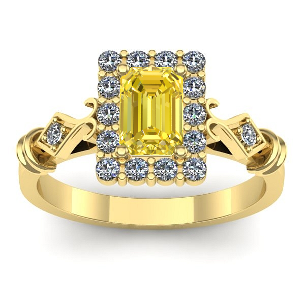 Inel de logodna cu safir galben dreptunghiular