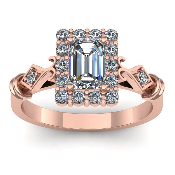 Inel logodna cu safir alb dreptunghiular