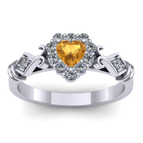 Inel de logodna cu citrin inima