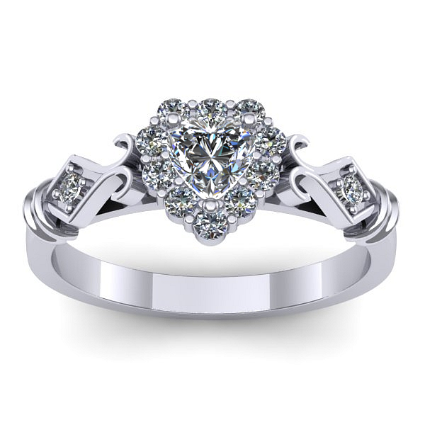 Inel cu diamant inima