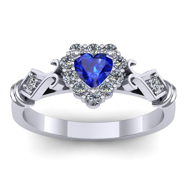 Inel de logodna cu safir inima
