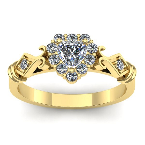 Inel cu diamant inima