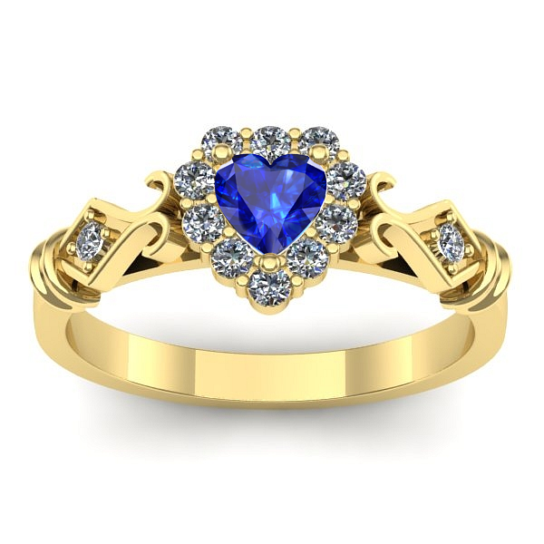 Inel de logodna cu safir inima