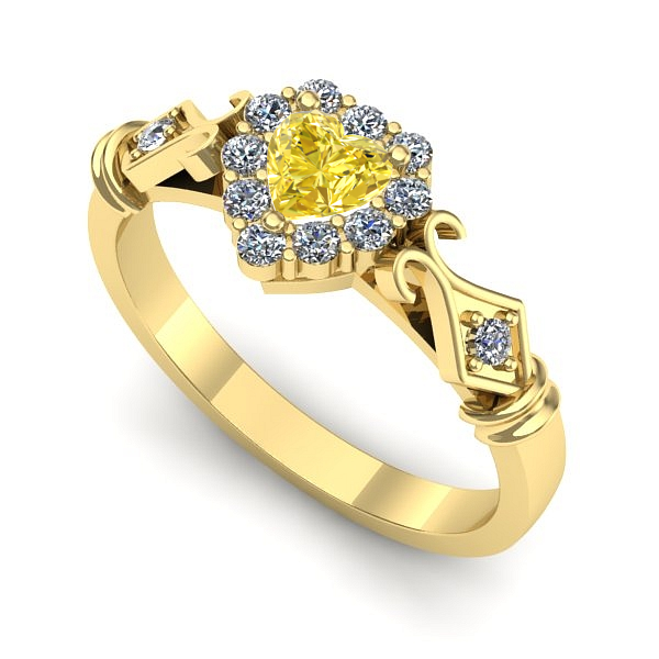 Inel din aur galben cu safir galben