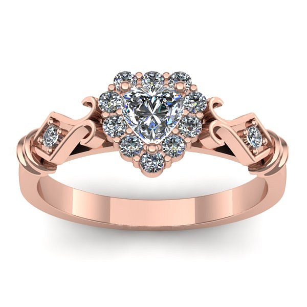 Inel cu diamant inima