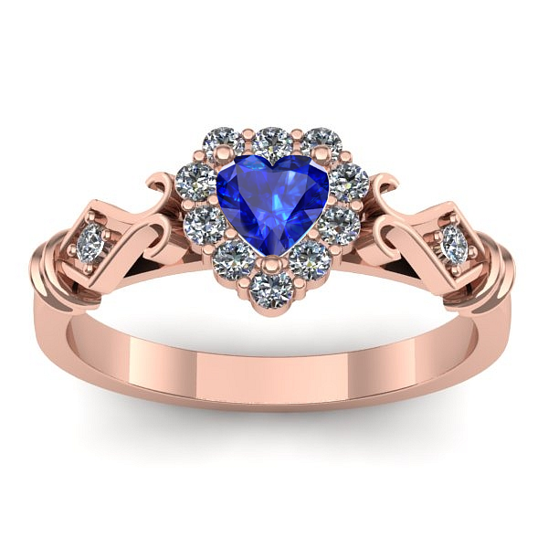 Inel de logodna cu safir inima