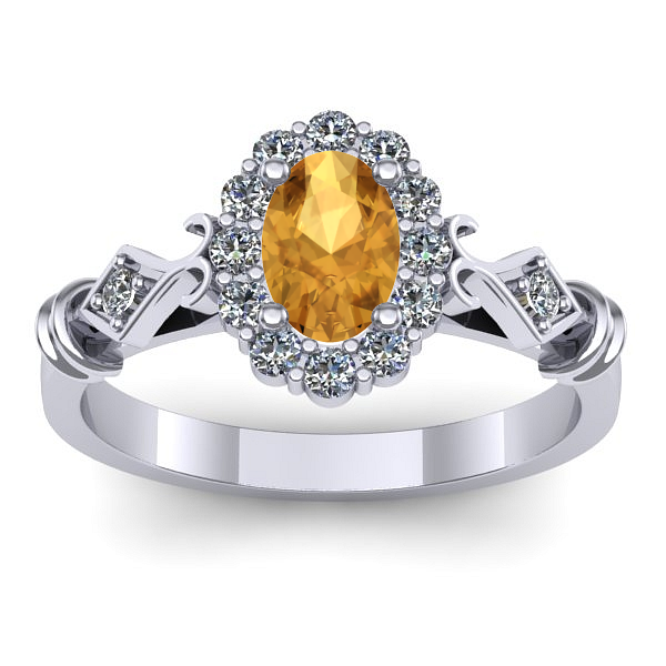 Inel de logodna cu citrin oval