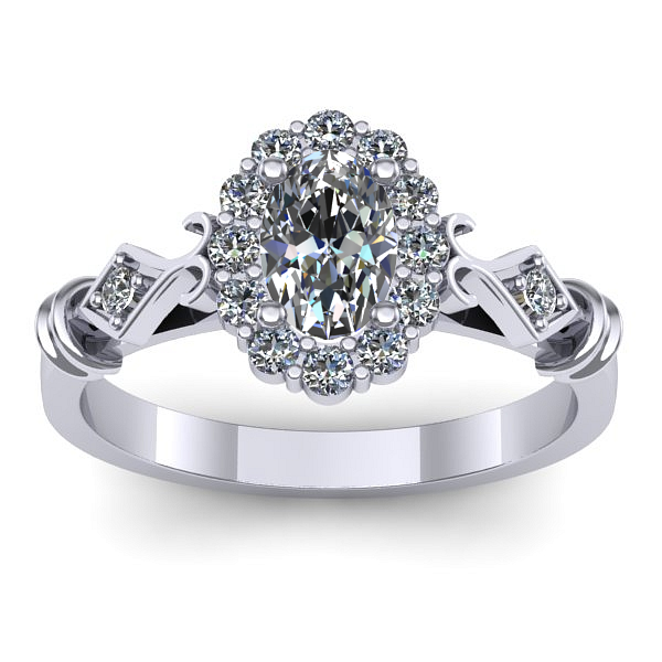 Inel logodna cu safir alb oval
