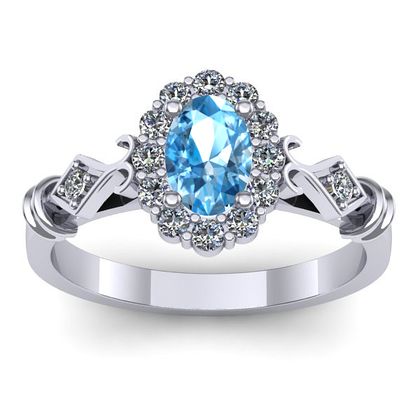 Inel cu topaz blue oval