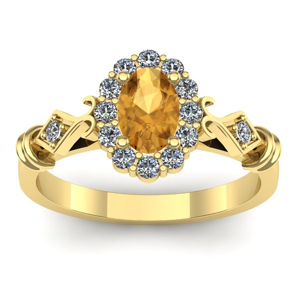 Inel de logodna cu citrin oval
