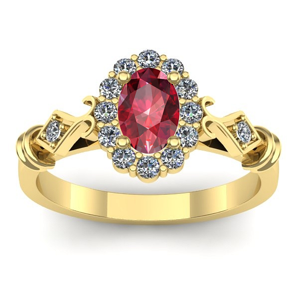 Inel logodna cu rubin oval