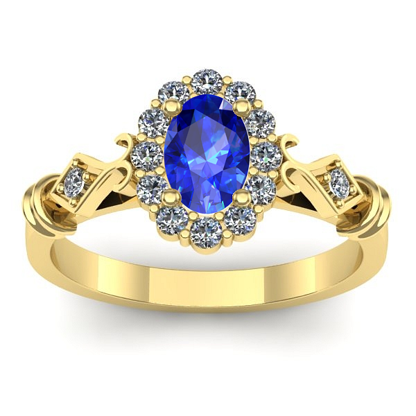 Inel logodna cu safir oval