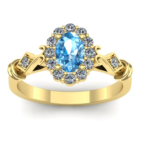 Inel de logodna cu topaz blue oval