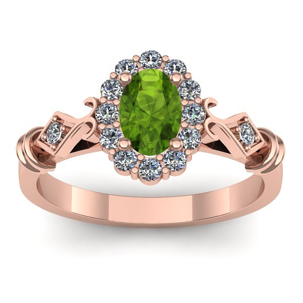 Inel cu peridot oval