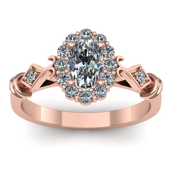 Inel logodna cu safir alb oval