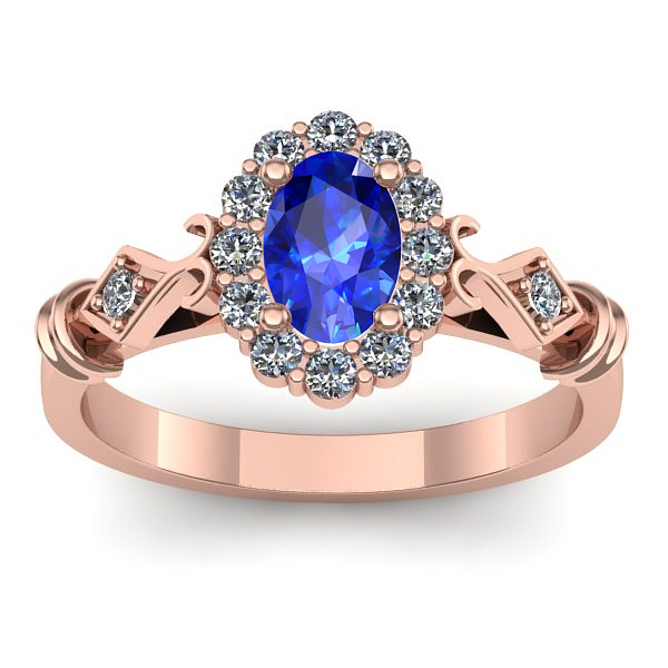 Inel cu safir oval