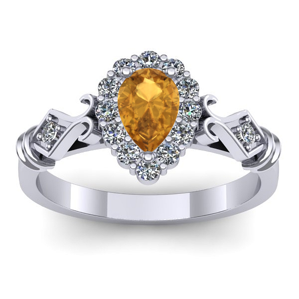 Inel de logodna cu citrin lacrima