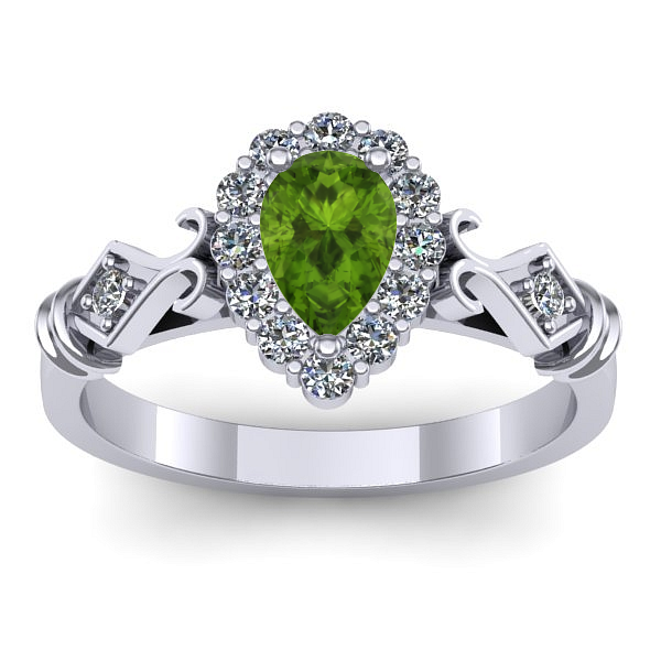 Inel cu peridot lacrima