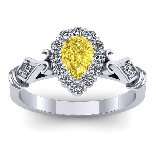 Inel cu safir galben lacrima