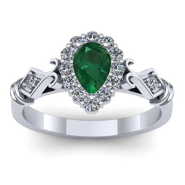 Inel cu smarald lacrima