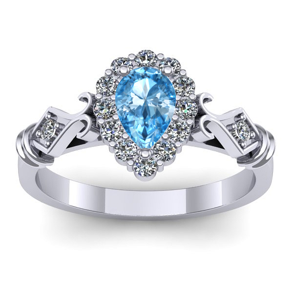 Inel de logodna cu topaz blue lacrima