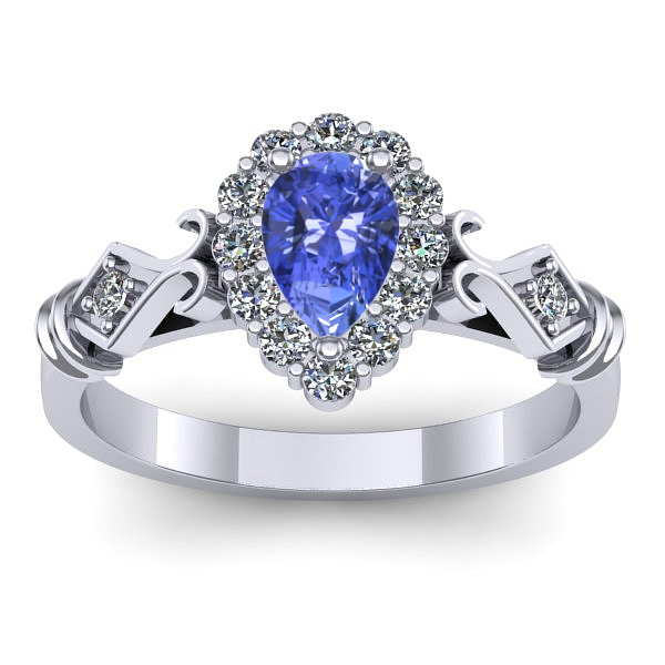 Inel cu tanzanit lacrima