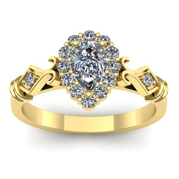 Inel cu safir alb lacrima