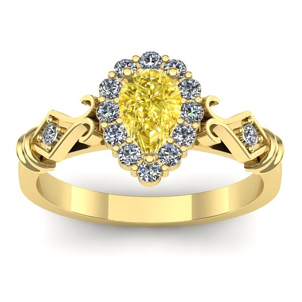 Inel de logodna cu safir galben lacrima