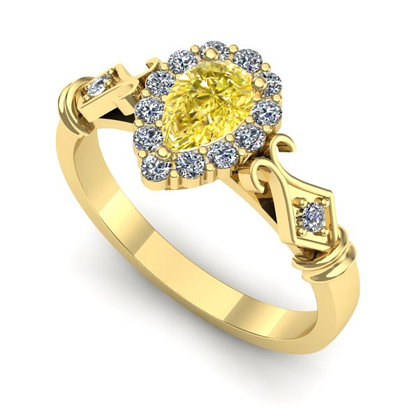 Inel din aur galben cu safir galben