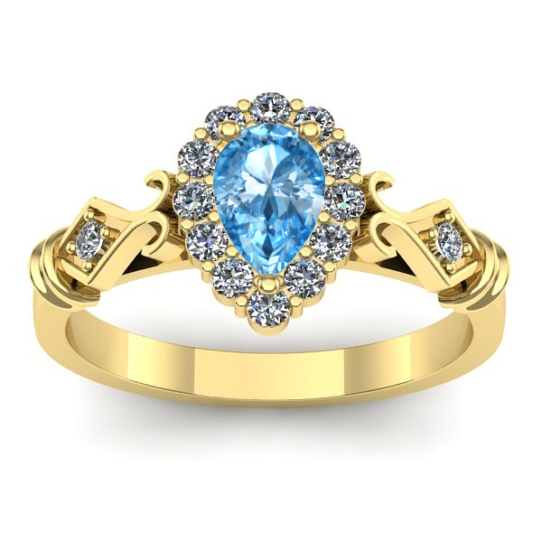 Inel logodna cu topaz blue lacrima