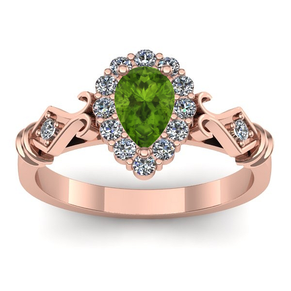 Inel cu peridot lacrima