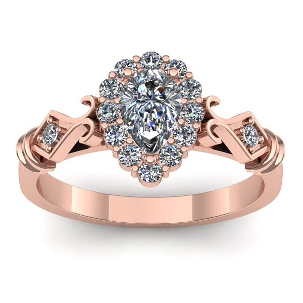 Inel cu safir alb lacrima