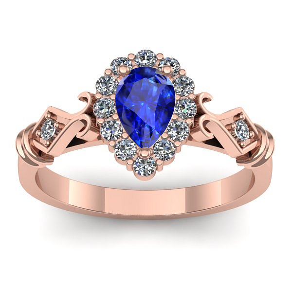 Inel cu safir lacrima