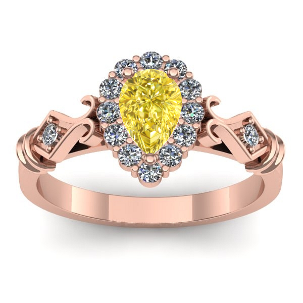 Inel cu safir galben lacrima