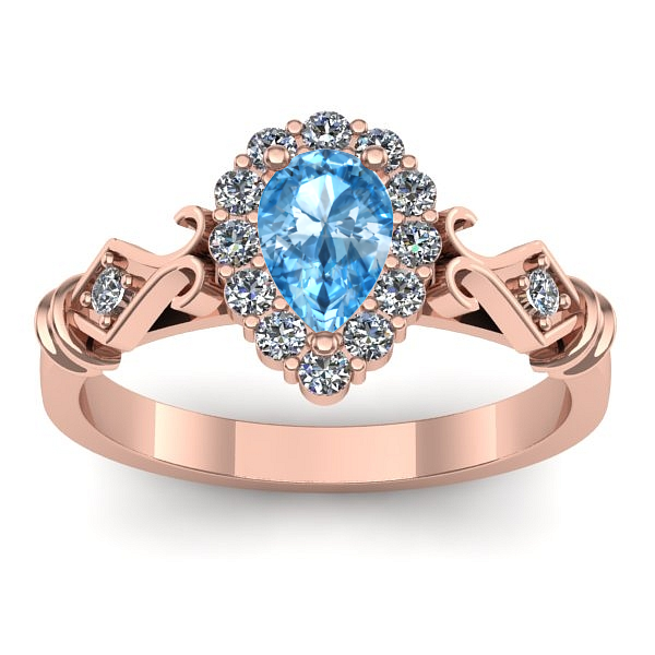 Inel de logodna cu topaz blue lacrima