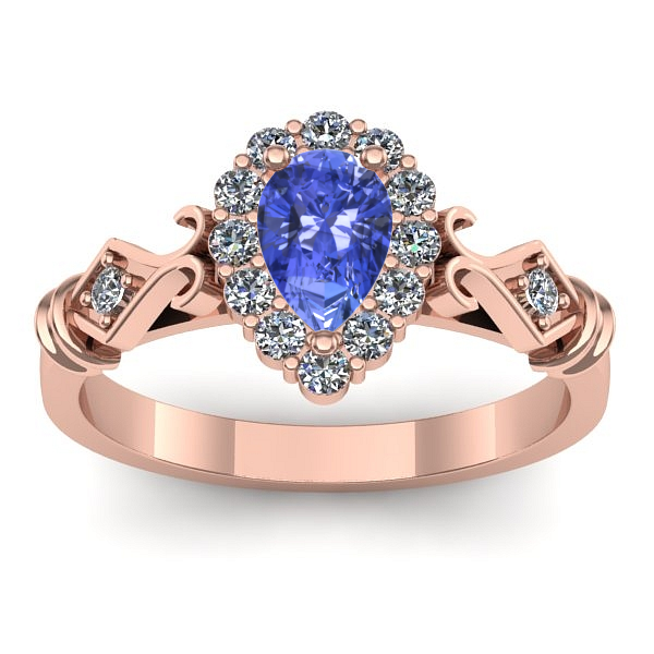 Inel de logodna cu tanzanit lacrima