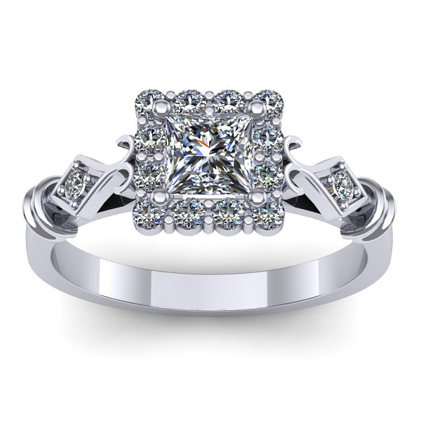 Inel cu diamant patrat