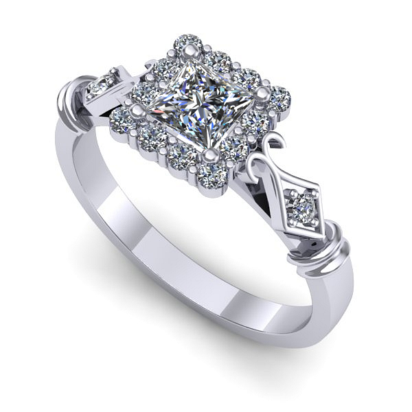 Inel din aur alb cu diamant