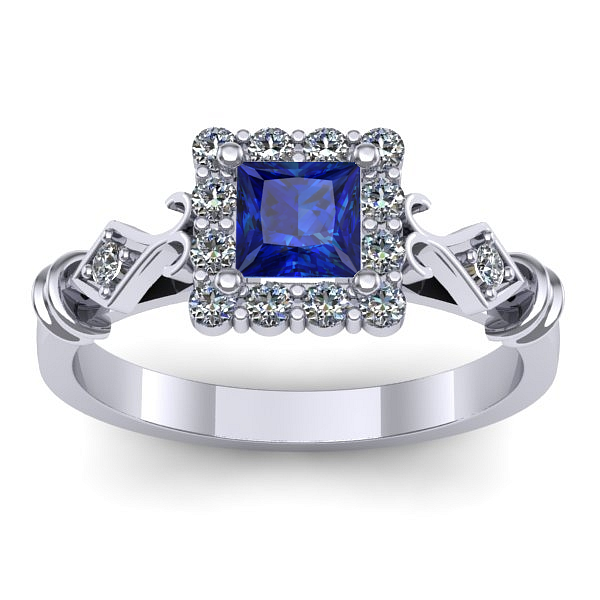 Inel de logodna cu safir patrat