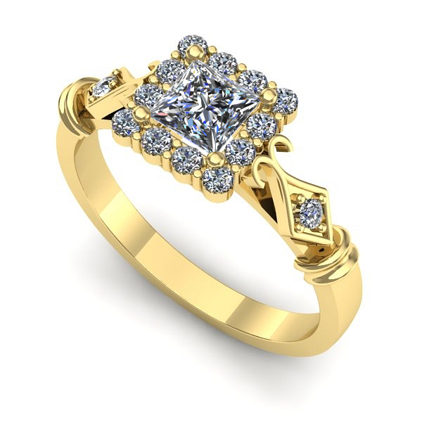 Inel logodna din aur galben cu diamant