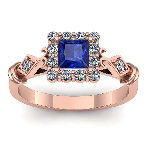 Inel de logodna cu safir patrat