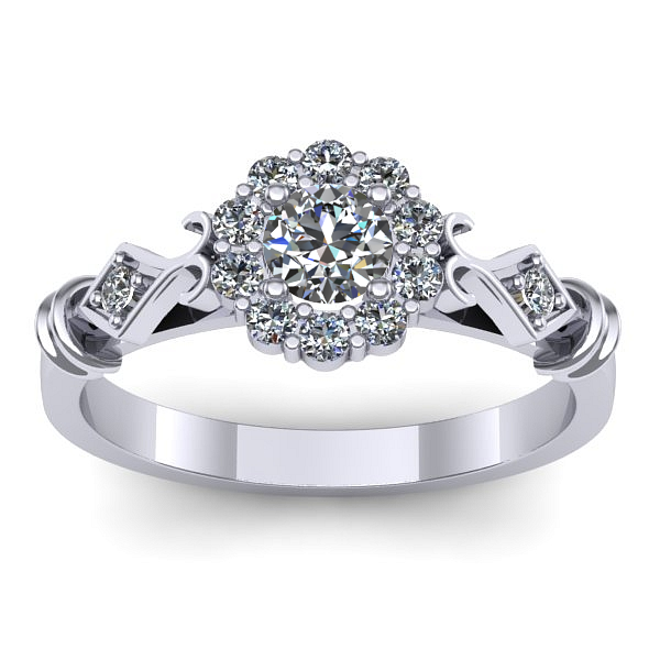 Inel cu diamant rotund