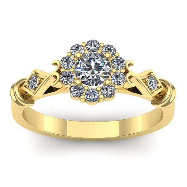 Inel de logodna cu diamant rotund