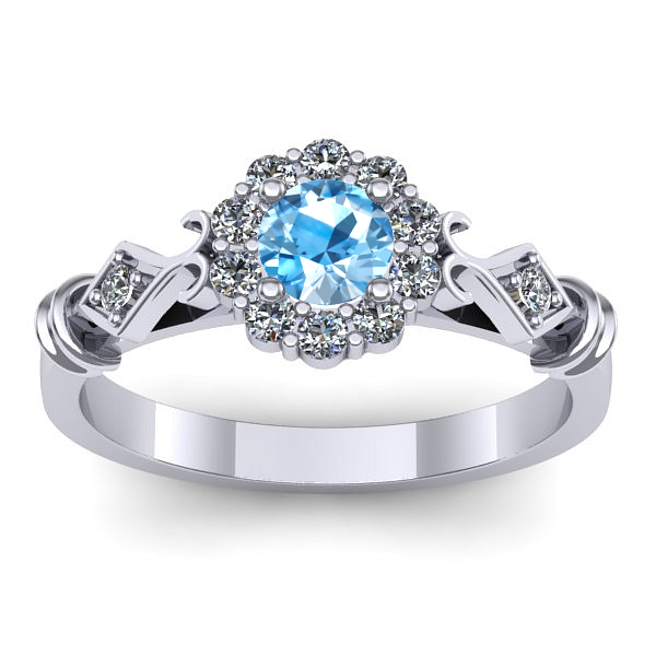 Inel cu topaz blue rotund