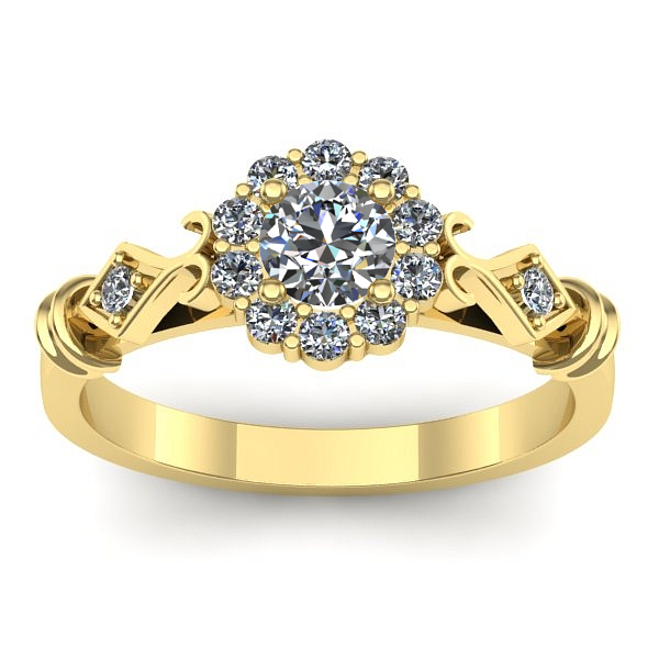 Inel logodna cu diamant rotund