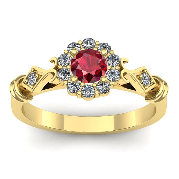 Inel cu rubin rotund