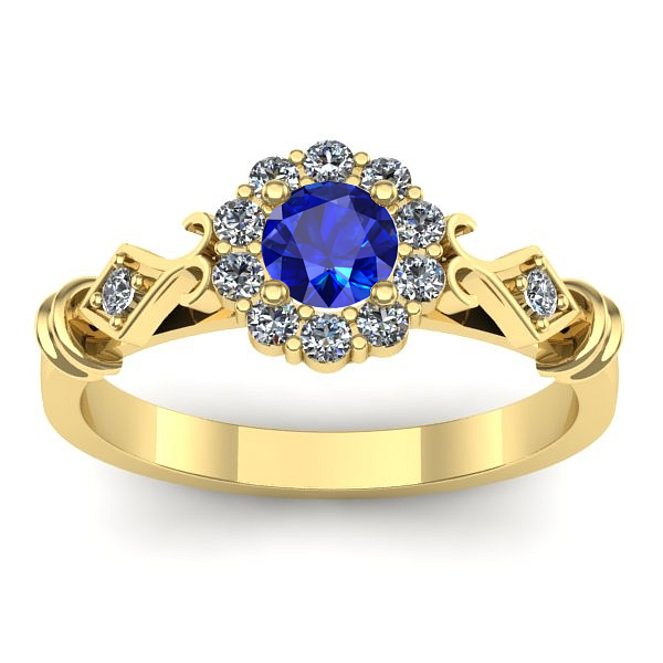 Inel de logodna cu safir rotund