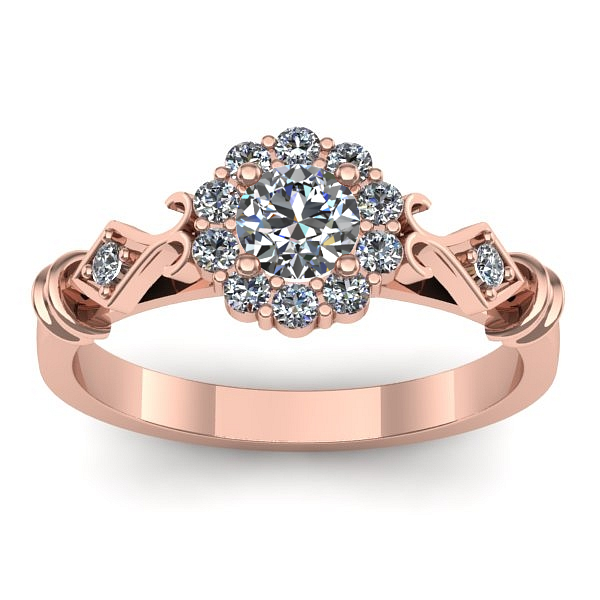 Inel cu diamant rotund