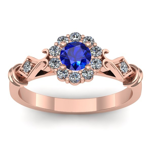 Inel de logodna cu safir rotund