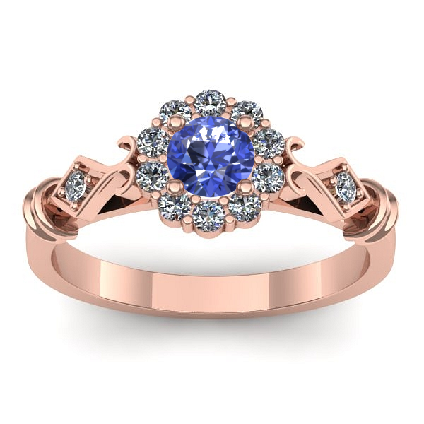 Inel cu tanzanit rotund